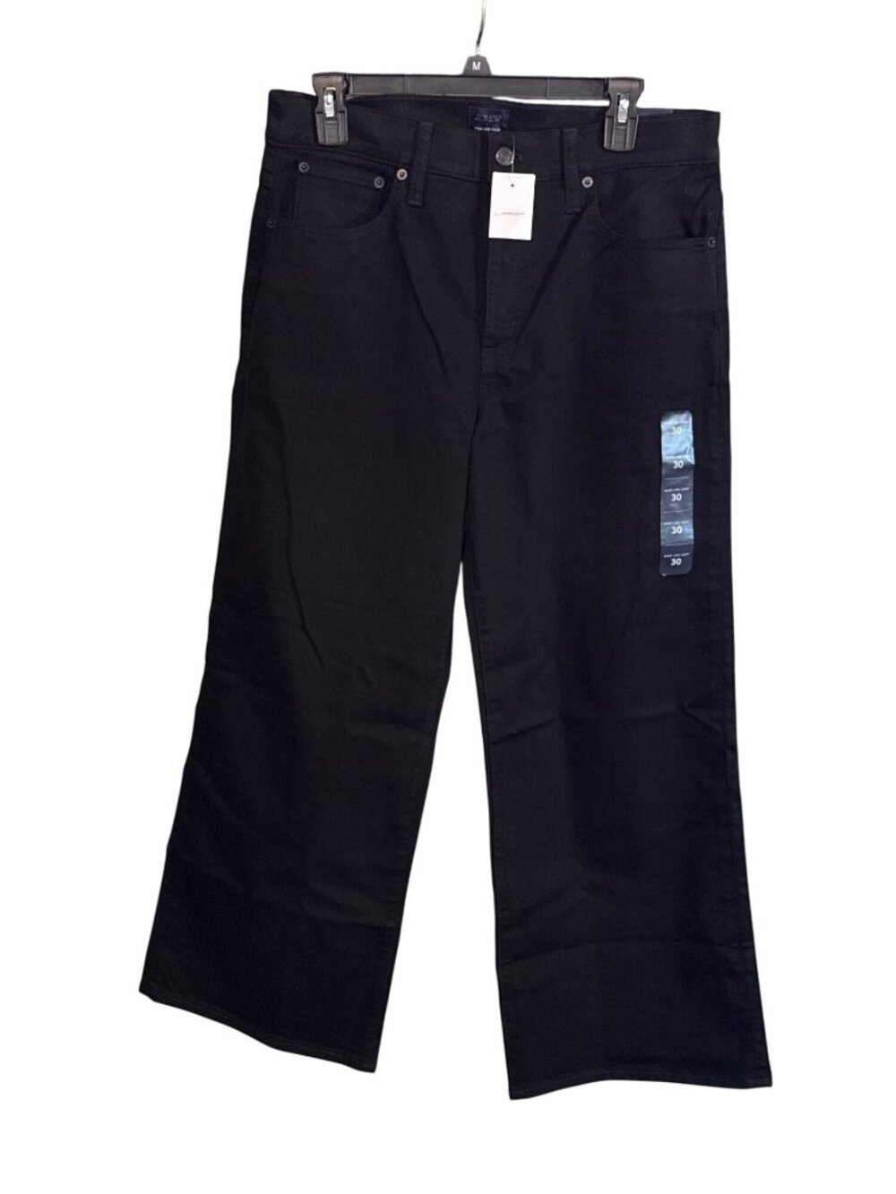 J Crew Cropped Wide Leg Jeans in All Day Stretch~Size 30~Black Denim NWT L1 08